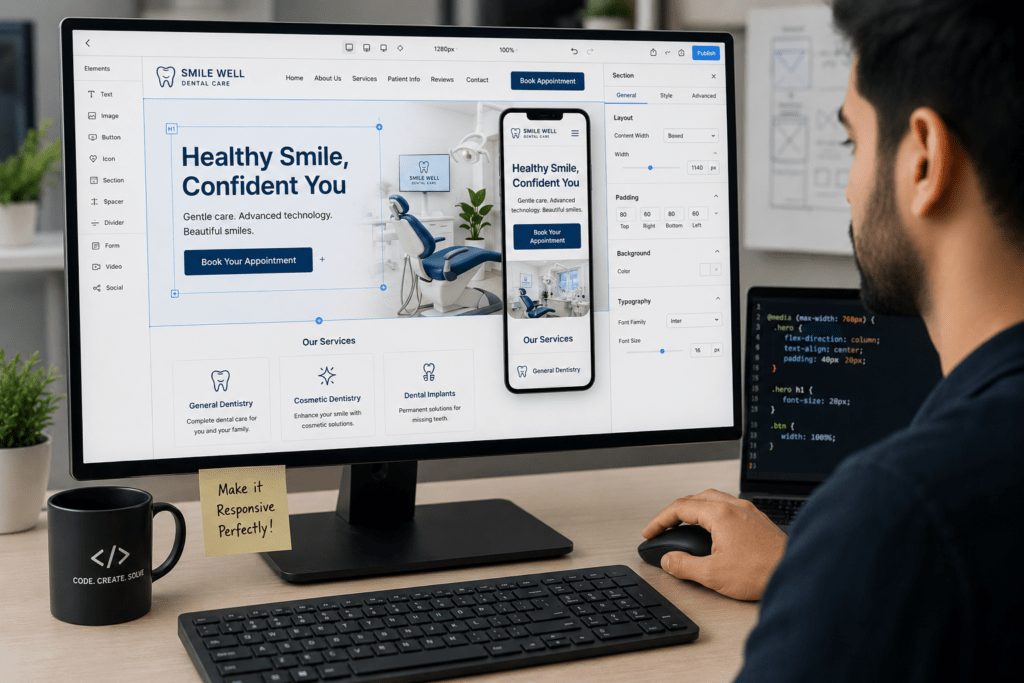 Optimizing a dental website for fast mobile page loading speed