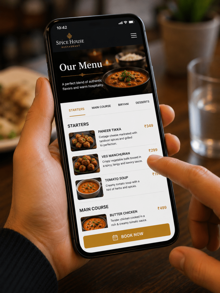 Mobile responsive restaurant web design and digital menu