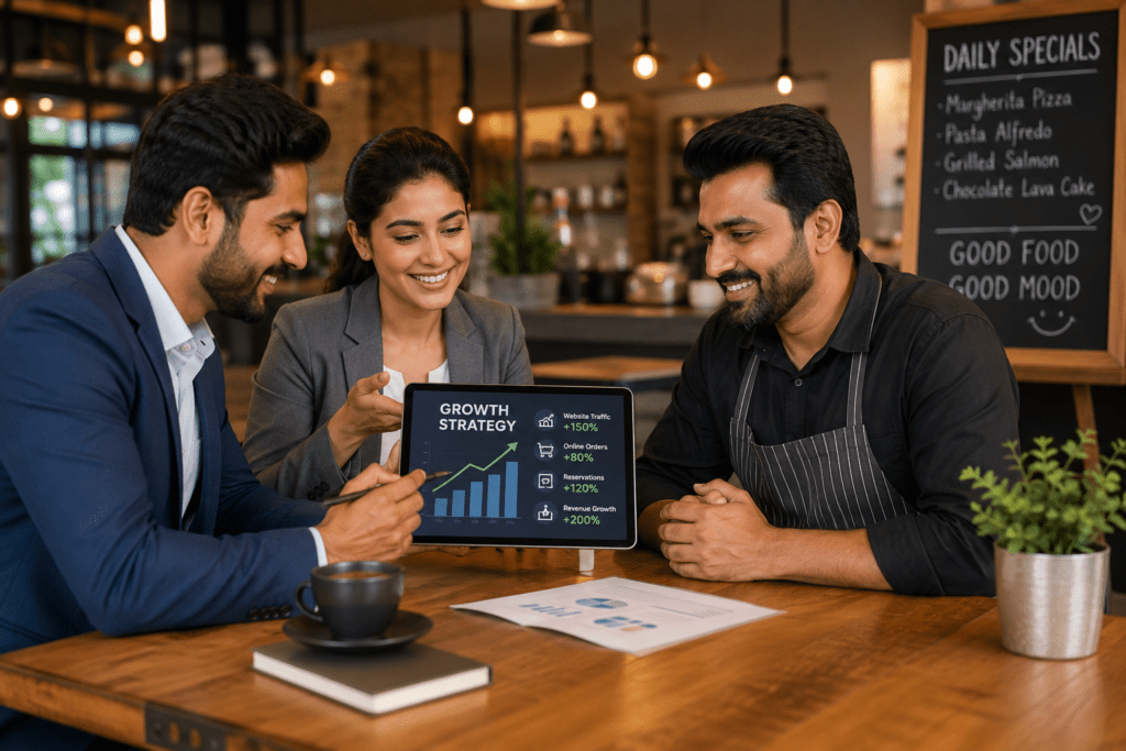 Restaurant marketing agency helping an owner grow their business