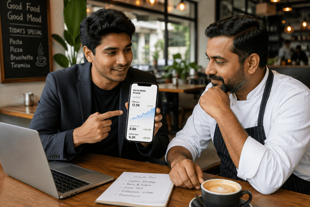 Professional restaurant social media marketing strategy session