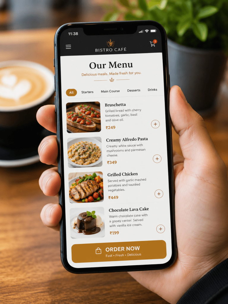 restaurant website design for online orders