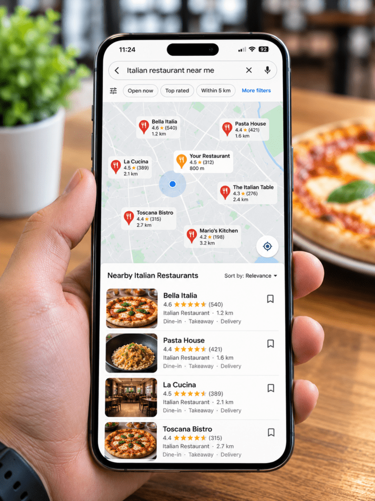 Analyzing local competition for restaurant market research